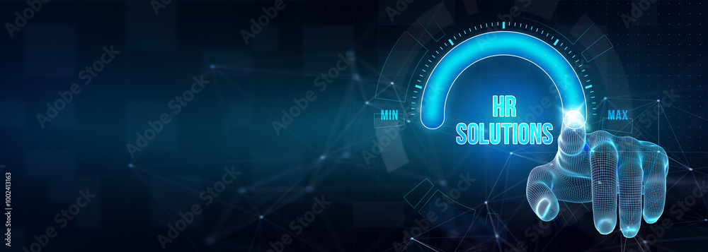 Obraz premium Business, Technology, Internet and network concept. HR Solutions. 3d illustration