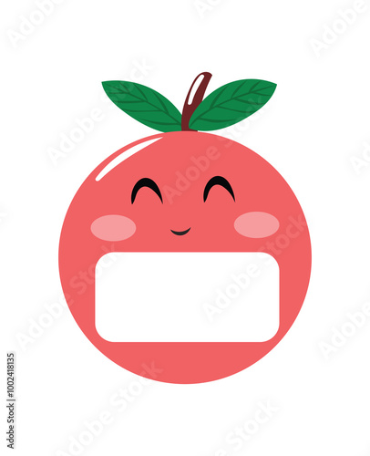 Fruit caartoon character on book label sticker design photo