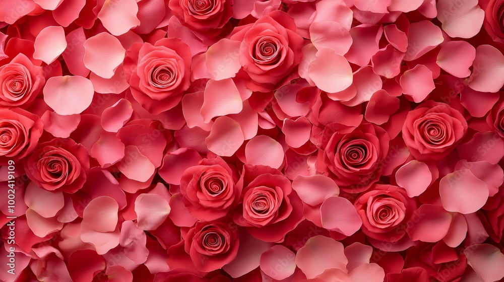 Pink and Red Rose Petals and Buds Texture Background Pink and Red Rose Petals and Buds Texture Background
