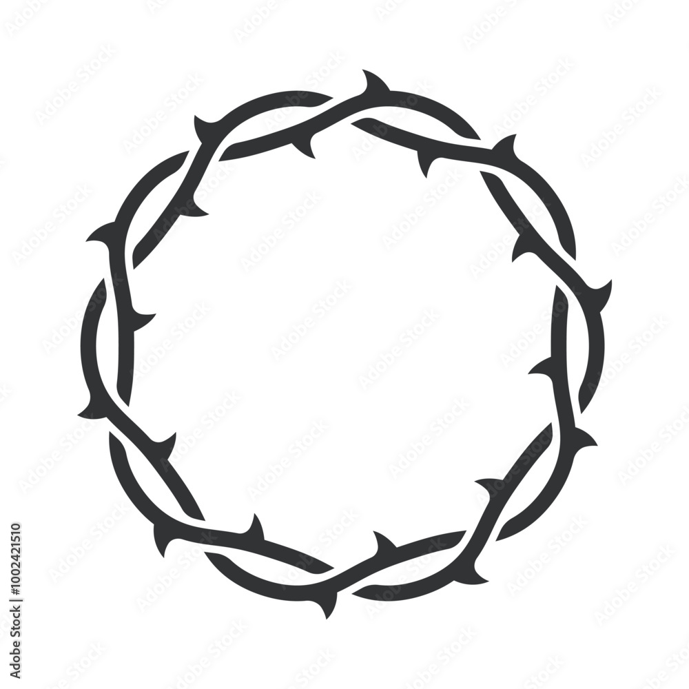 Obraz premium Thorn Wreath Silhouette Isolated