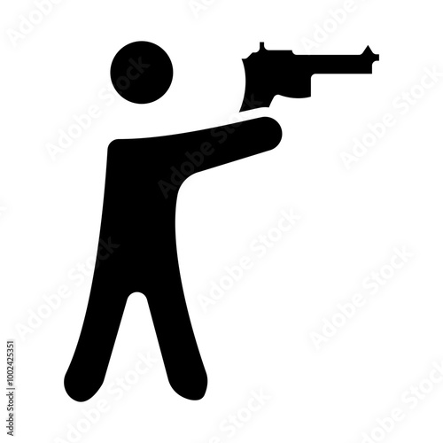 Shooting in standing position icon style