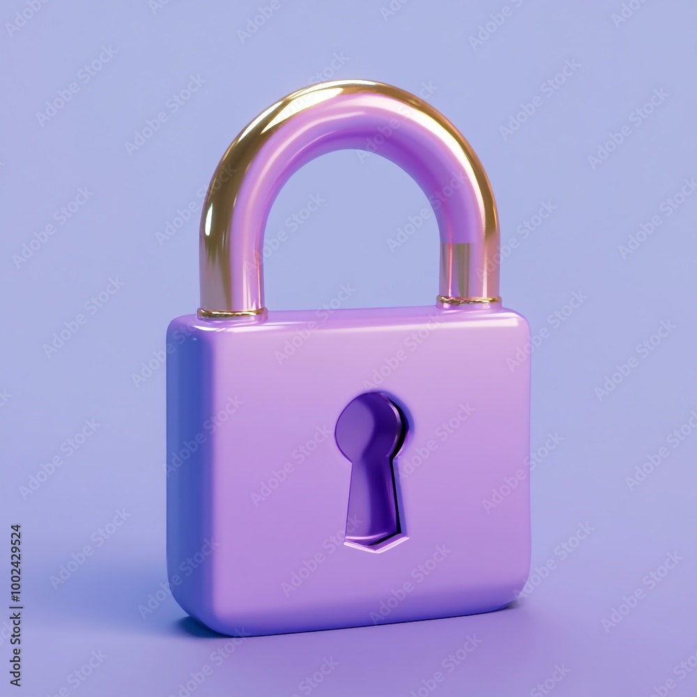 3D Lock Icon: Security and Protection Illustration Logo 3D Lock Icon: Security and Protection Illustration Logo