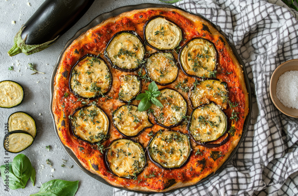 Roasted Vegetable Pizza with Eggplant on Top for a Fresh and Flavorful Dish Roasted Vegetable Pizza with Eggplant on Top for a Fresh and Flavorful Dish