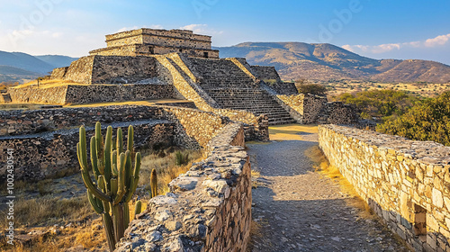 Historical landmark with well-preserved ancient walls and structures, set against a clear sky and rugged terrain