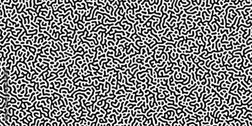 Organic seamless patterns with rounded lines Diffusion reaction background. Monochrome background of natural organic forms motion. Overlay template abstract Turing organic wallpaper background.