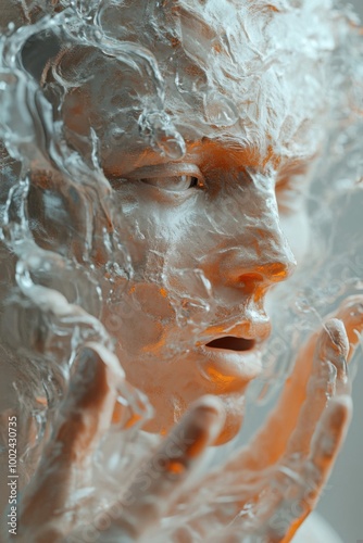 Exploring Emotion Through Abstract Fluidity: A Captivating Portrait of Human Expression