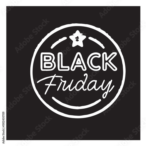 Black friday neon logo black vector black color silhouette white color background