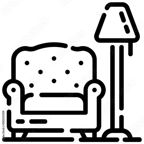 rest chair outline vector icon