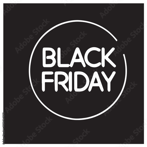 Black friday neon logo black vector black color silhouette white color background
