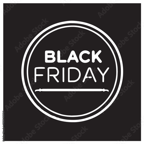 Black friday neon logo black vector black color silhouette white color background