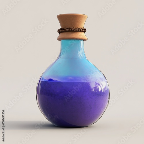 3D Potion Bottle Icon: Container for Elixirs Illustration Logo