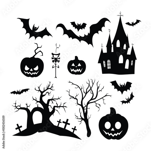 Eerie Halloween Haunt: Ghostly Silhouettes