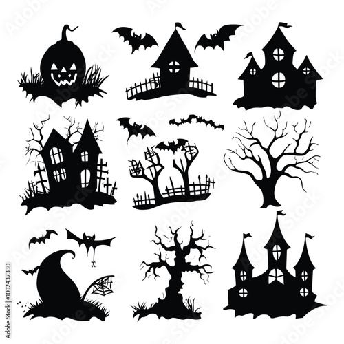 Eerie Halloween Haunt: Ghostly Silhouettes