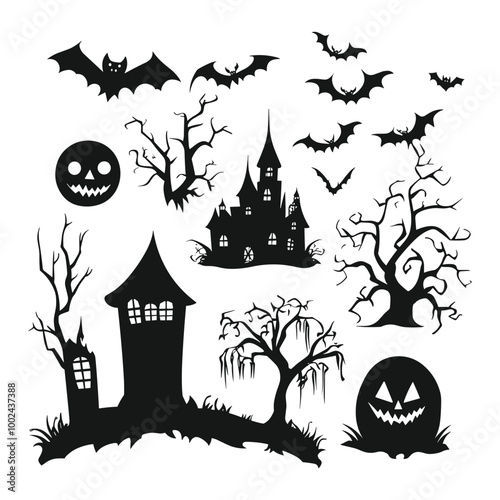 Eerie Halloween Haunt: Ghostly Silhouettes