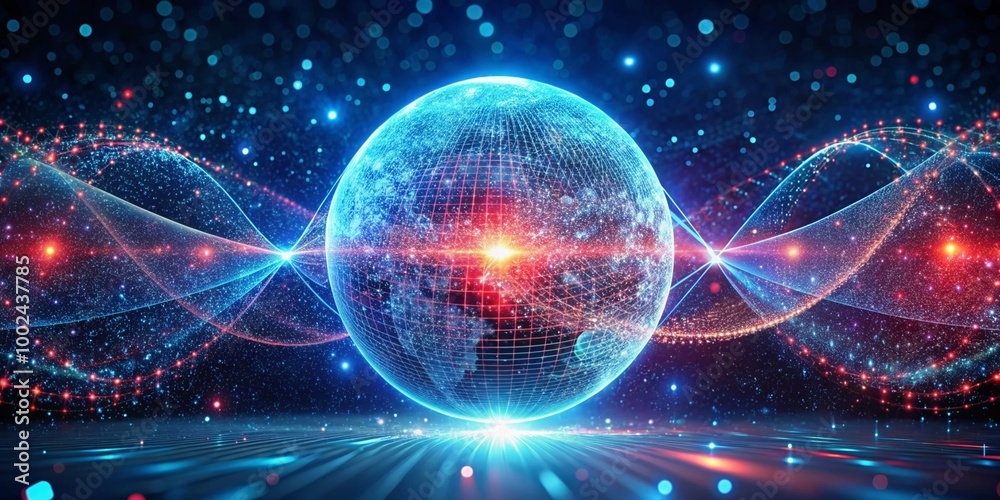 Obraz premium A modern and technologically advanced image of a pulsating sphere of light
