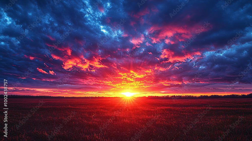 Fototapeta premium Stunning HD Sunset Landscape Background – Perfect for Desktop and Nature Wallpapers