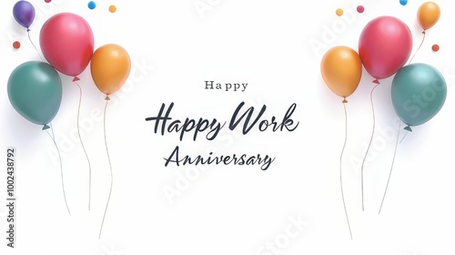 Happy Work Anniversary Celebration With Balloons photo