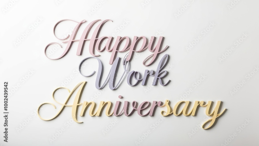 Gold-Toned 'Happy Work Anniversary' Text Design for Milestone Celebrations Gold-Toned 'Happy Work Anniversary' Text Design for Milestone Celebrations