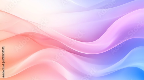 Abstract pastel-colored background with soft fluid waves in pink, blue, and peach hues. Perfect for designs and backdrops.