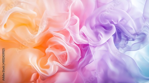 Beautiful abstract colorful swirl background with vibrant blend of orange, pink, and purple hues creating a soft and dreamy effect.