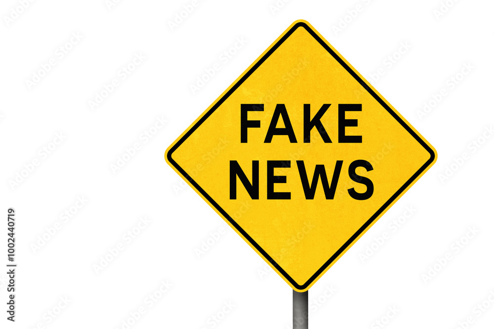 Fake News Warning Sign Isolated from Background Fake News Warning Sign Isolated from Background