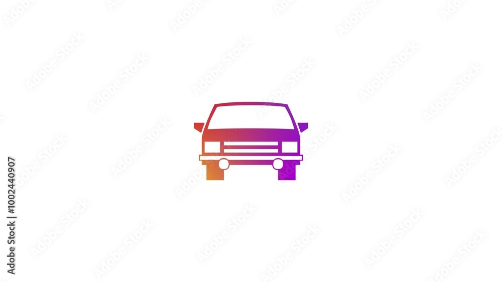 car isolated on white, Car shape icon animation on white background car isolated on white, Car shape icon animation on white background