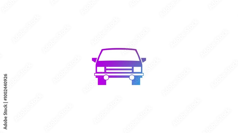 car isolated on white, Car shape icon animation on white background car isolated on white, Car shape icon animation on white background