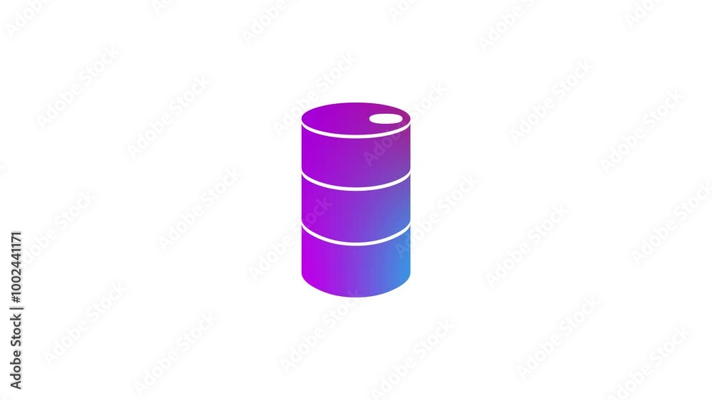 Drum container shape icon animation on white background, barrel isolated on white Drum container shape icon animation on white background, barrel isolated on white