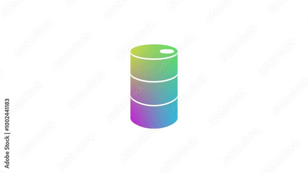 Drum container shape icon animation on white background, barrel isolated on white Drum container shape icon animation on white background, barrel isolated on white