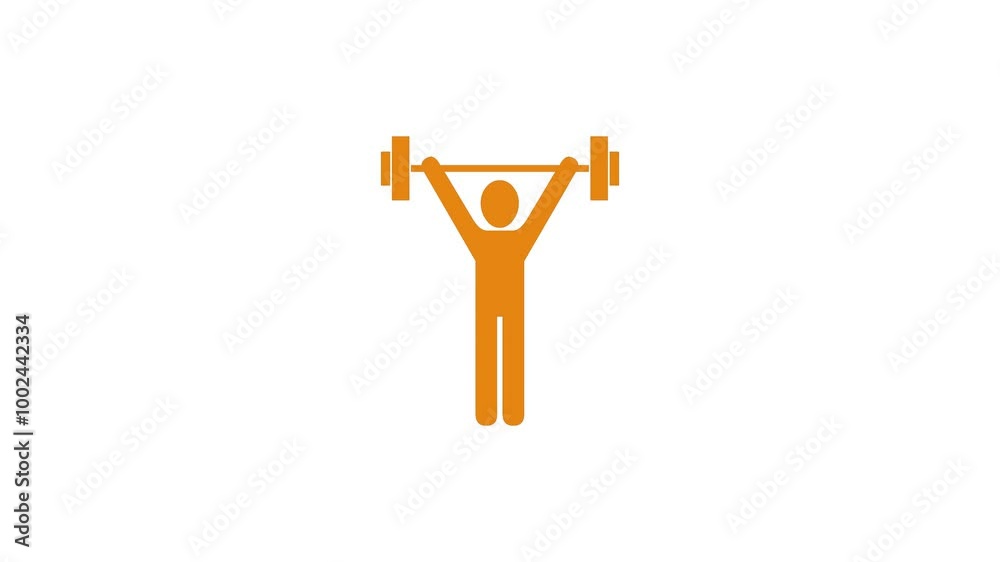 Physical weightlifting gym shape icon brown color animation on white background Physical weightlifting gym shape icon brown color animation on white background