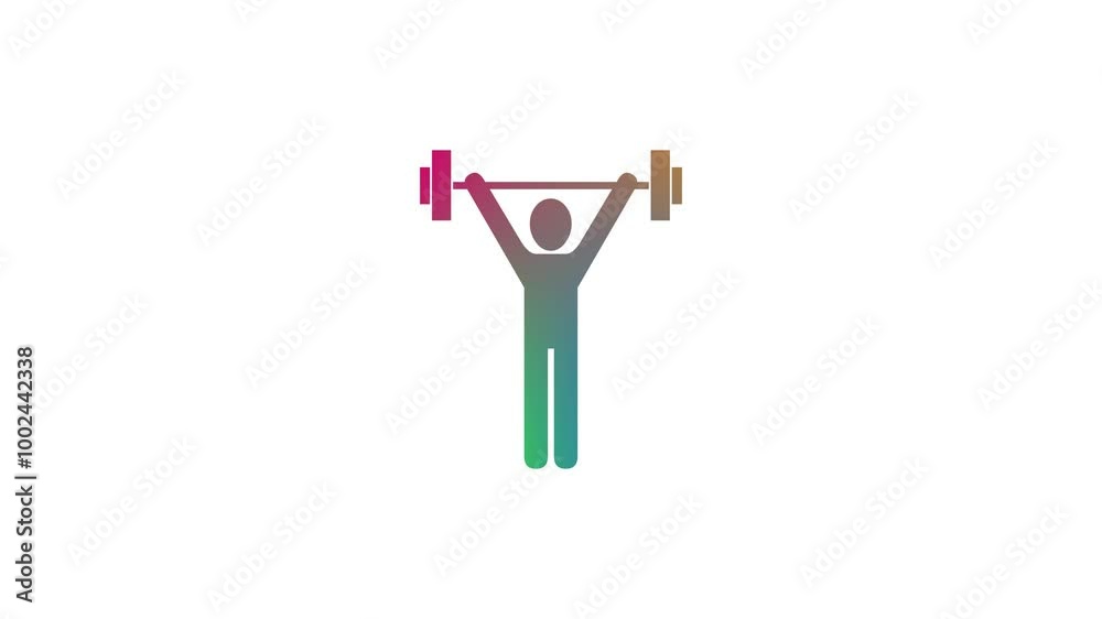 Physical weightlifting gym shape icon gradient animation Physical weightlifting gym shape icon gradient animation