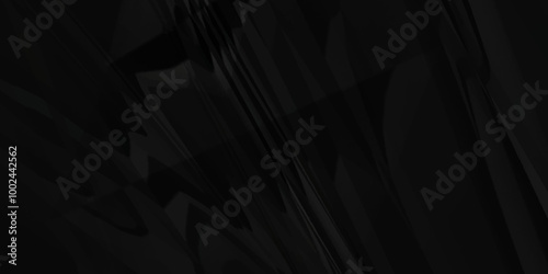 Black crumpled paper texture . Black wrinkled paper texture. Black paper texture . Black crumpled and top view textures can be used for background of text or any contents .