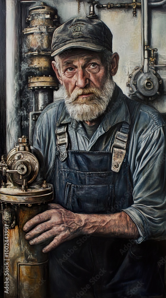 Portrait of a Hardworking Industrial Worker