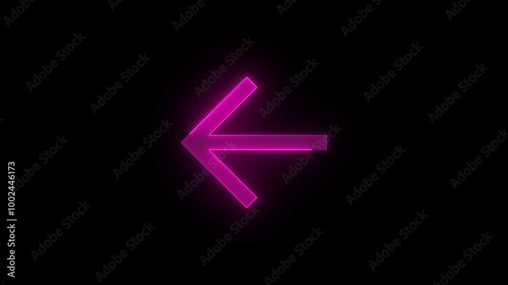 Glowing neon arrow symbol animated, Arrow back stroke icon glowing neon animation Glowing neon arrow symbol animated, Arrow back stroke icon glowing neon animation