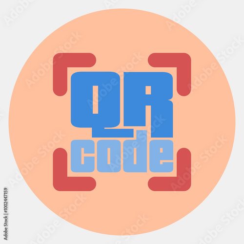 Icon qr code symbol. Barcode and qr code elements. Icons in color mate style. Good for prints, posters, logo, advertisement,infographics, etc.