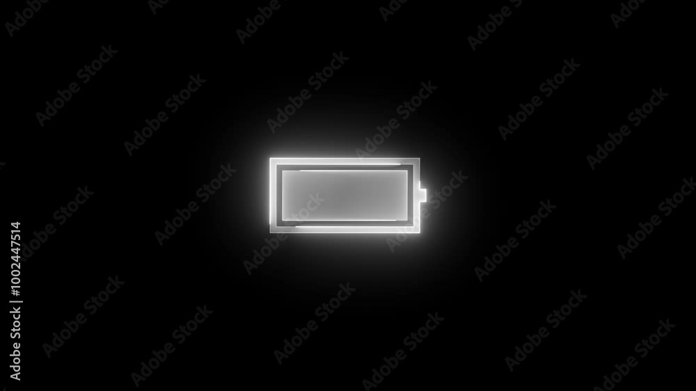 Battery10 icon glowing neon animation Battery10 icon glowing neon animation