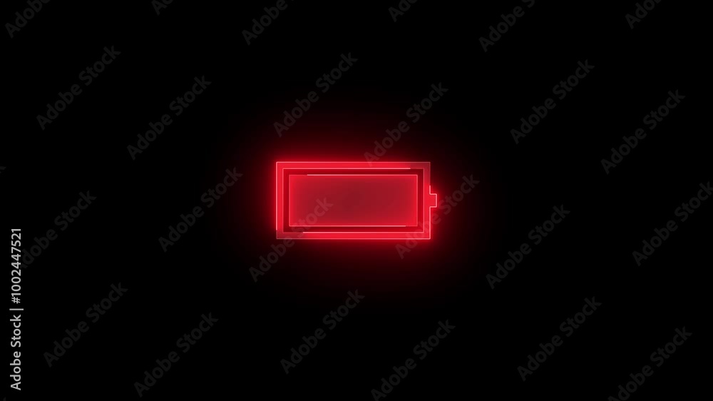 Battery10 icon glowing neon animation Battery10 icon glowing neon animation