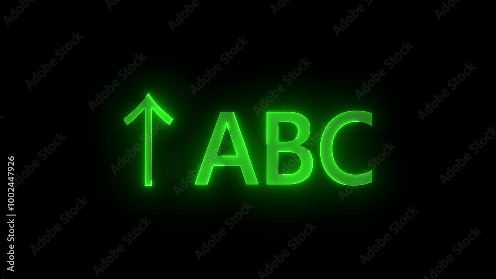 Capital letter text symbol stroke icon glowing neon animation