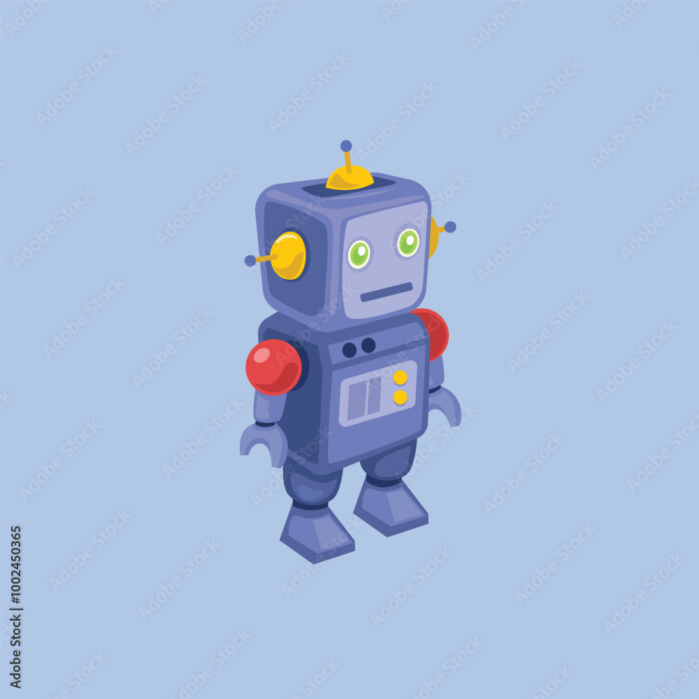 Fototapeta premium robot toy in flat vector design.