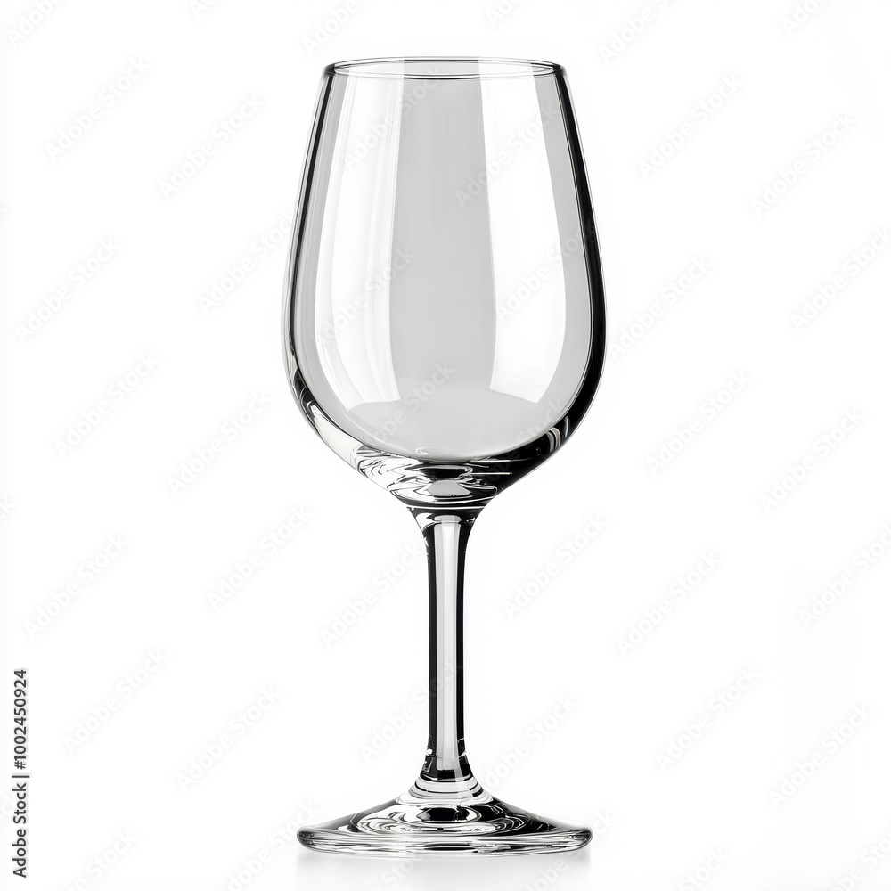 Crystal wine glass, isolated on white background, 3D illustration Crystal wine glass, isolated on white background, 3D illustration