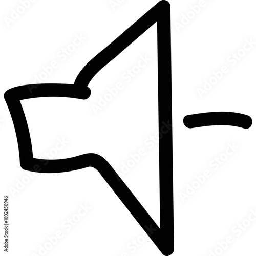 Simple vector icon turn down the volume