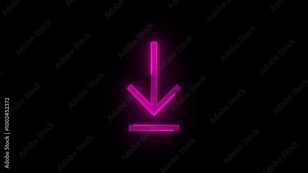 Download stroke icon glowing neon animation Download stroke icon glowing neon animation