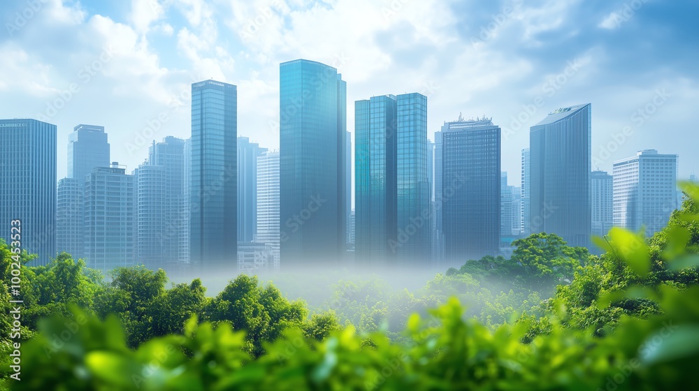 Fototapeta premium Air Quality and Economic Development: Promoting Sustainable Practices for Clean Air and Public Health