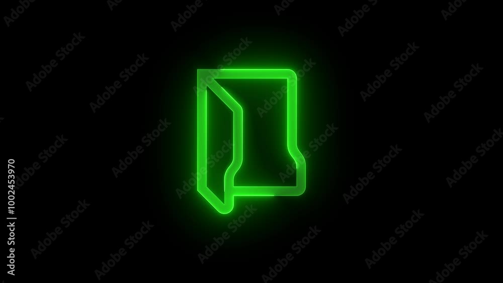 Folder open icon glowing neon white color animation Folder open icon glowing neon white color animation