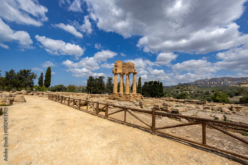 Temple of the Dioscuri, Castor and Pollux in the Valley of Temples, Agrigento, Sicily, Italy photo