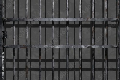 Wallpaper Mural old iron prison cell bars, symbolizing confinement, security, and criminal justice. Isolated on a clean background. Torontodigital.ca