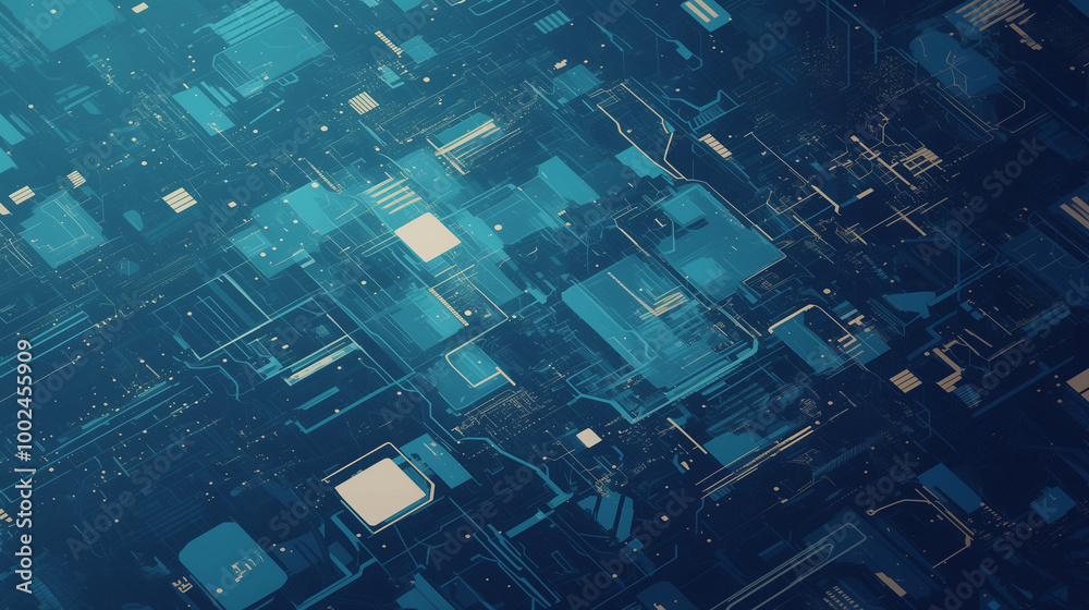 Abstract futuristic background in mint colors. Abstract microcircuits and processors. AI generative
Abstract futuristic background in mint colors. Abstract microcircuits and processors. AI generative