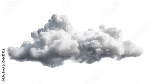 A dramatic cloud formation, possibly a result of an explosion or a natural phenomenon. The cloud is predominantly gray with hints of white, and it appears to be rising and dispersing