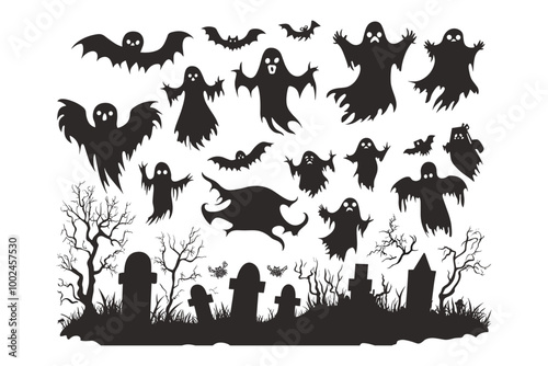 Eerie Ghost Silhouettes Haunting Night