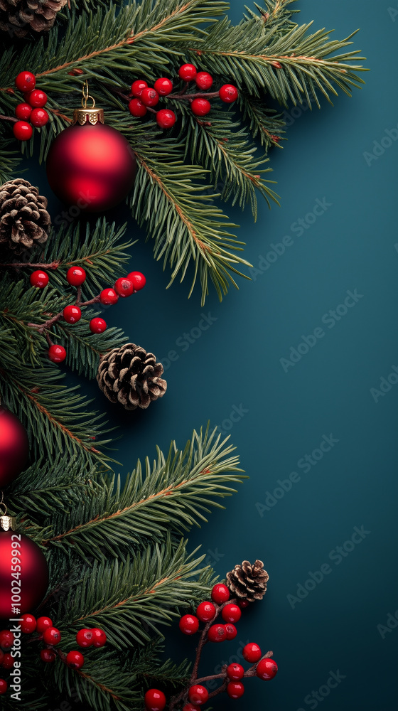Christmas background banner dark blue vertical